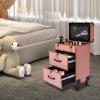 ZUANYAN Large Makeup Trolley With Lock And Partition Storage And Organizing Box, Gold view 3