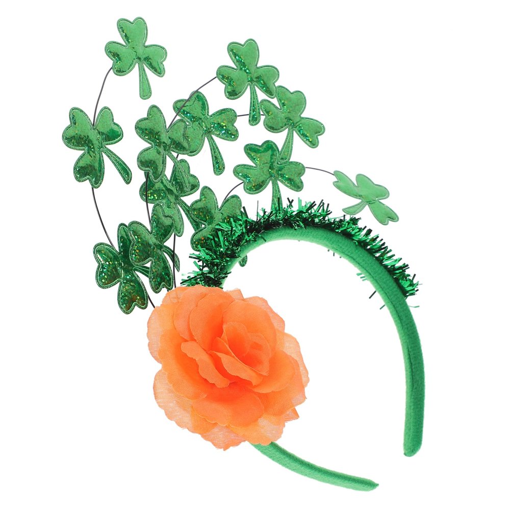 Gogogmee Patrick Day Shamrock Headband Glitter Cloth Comfortable Patrick Day Accessory for Parades Parties Hairband for Festive Celebrations