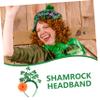 Gogogmee Patrick Day Shamrock Headband Glitter Cloth Comfortable Patrick Day Accessory for Parades Parties Hairband for Festive Celebrations view 4