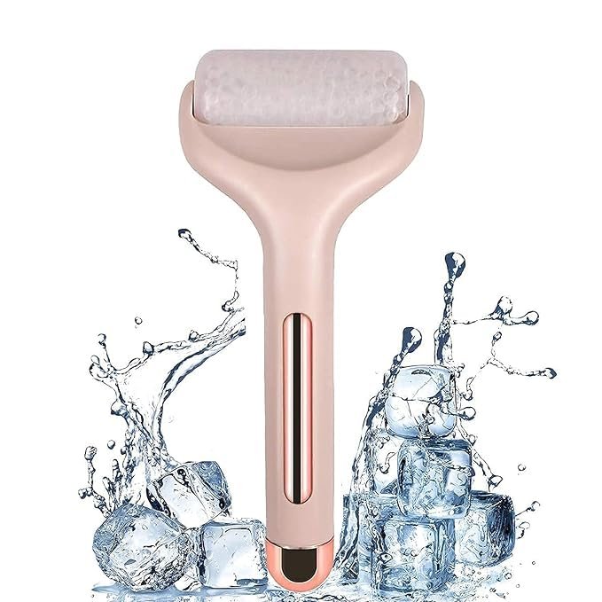 Ice Roller Face Massager Facial Skin Care Tool with Cooling Gel for Face and Eyes, Puffiness and Pain Relief for Women & Men Pack of 2 Multicolor by The Great Indian Store