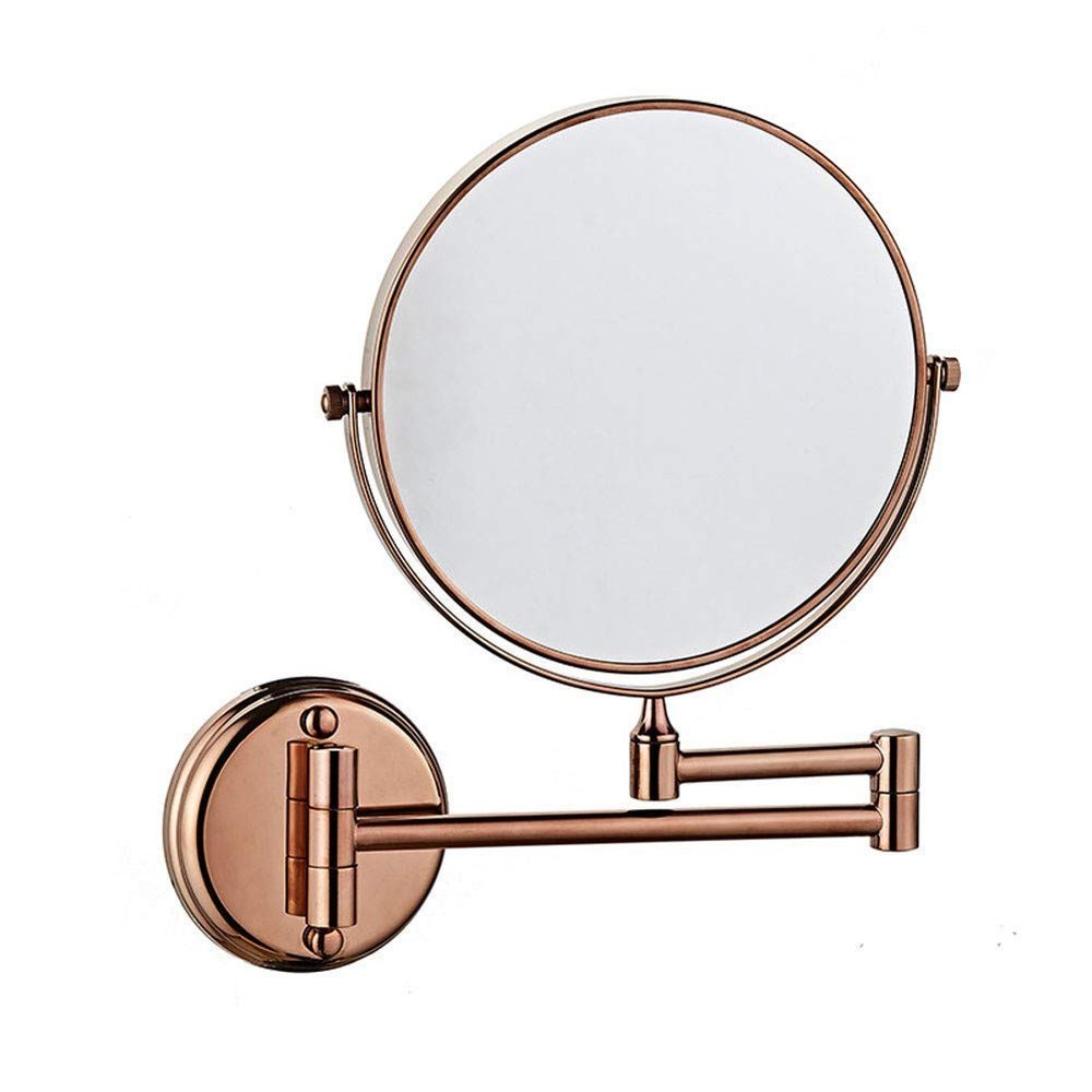PLKXSEYUJ Makeup Mirror 8inch TwoSided Swivel Wall Mounted Mirror Extending Folding Bathroom Shaving Cosmetic Make Up Mirror (Color : #3)
