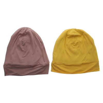 SHERCHPRY 2pcs Comfortable Cotton Sleep Hats for Women Elastic Wide Brim Bonnets for Home Use Lightweight and Practical Chemo Caps