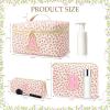 3 PCS Travel Makeup Bag Set, AZ Initials Cotton Quilted Cosmetic Bag for Women & Preppy, Personalized Toiletry Bag Travel Accessories Makeup Brushes Organizer, Valentines Day & Birthday Gift for Her view 2