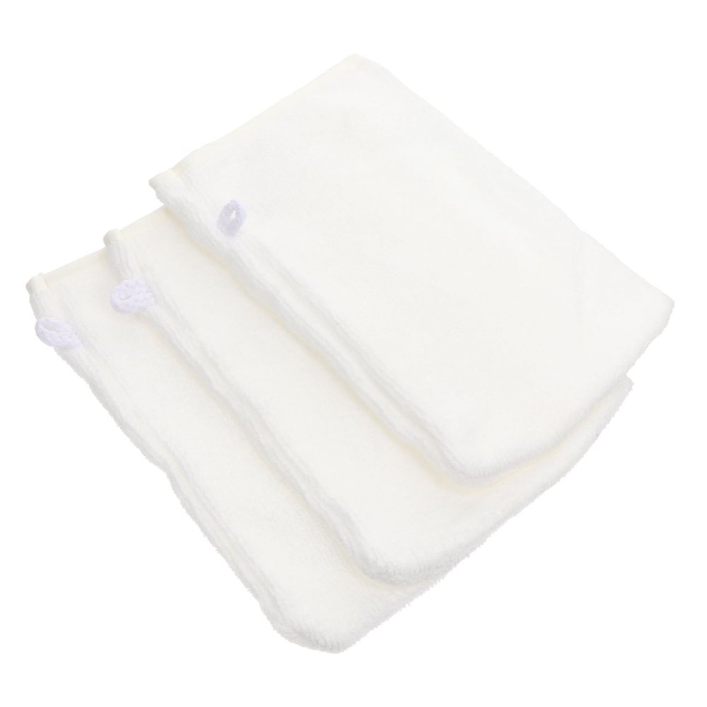Healeved 3pcs Facial Cleaning Gloves Reusable Makeup Remover Mitts for Effortless Makeup Removal and Daily Cleansing Microfiber Shower Gloves White