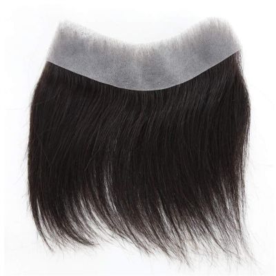 Toupee for Men Front Hairline Human Hair Toupee for Men V Style Front Toupee Wig with Thin Skin PU Base Natural Men's Hairpieces Hair Replacement System Men Wig ( Size : 1Pcs/Lot , Color : 2.5x16cm )