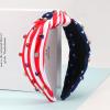 Budsmile American Flag Headbands for Women Girls Independence Day 4th of July Red White Blue Patriotic Headband USA Knotted Wide Rhinestone Hair Accessories Hair Hoops view 2