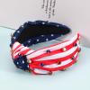 Budsmile American Flag Headbands for Women Girls Independence Day 4th of July Red White Blue Patriotic Headband USA Knotted Wide Rhinestone Hair Accessories Hair Hoops view 3
