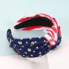 Budsmile American Flag Headbands for Women Girls Independence Day 4th of July Red White Blue Patriotic Headband USA Knotted Wide Rhinestone Hair Accessories Hair Hoops view 4