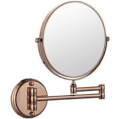 Bathroom Mirror Wall Mounted Makeup Mirror 8-inch Two-Sided Swivel Wall Mounted Mirror Extending Folding Bathroom Shaving Cosmetic Make Up Mirror- 5X Magnification ( Color : Chrome , Size : 1X/ ( Colo
