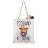 WCGXKO Highland Cow Scottish Tote Bag - Scotland Travel Gift (Scotland Calling) view 1