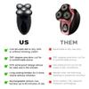 Pop Sonic 5-Head Electric Shaver Kit - Unisex (Black) Shaver for Face, Head & Body - Smooth, Waterproof USB Rechargeable Trimmer with 360-Degree Precision Cut Heads for Men & Women view 4