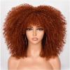 NinthAvenue Basics Full 14 ""/ 35Cm 70S Orange Curly Wigs Short Curly Afro Wig with Bangs for Black Women Kinky Curly Hair Wig Funky Wig Afro Synthetic Full Wigs With hair net view 1