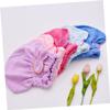 Outanaya Bowknot Coral Fleece Hair Drying Cap Elastic Quick- Hat for Curly Hair Soft and Absorbent Lightweight for Home Gym and Travel Light Blue view 2