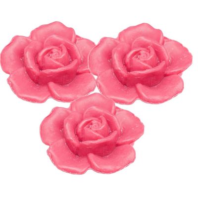 La Maison du Savon de Marseille - French Rose Shaped Soap for Body Wash or Decoration - Honeysuckle Fragrance - 20g Novelty Bars - Set of 3