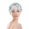Yssammns Shower Caps, Colorful Otomi Print, Floral & Animal Pattern Double Layers Bath Hat for Women reusable shower cap for Hair Care view 3