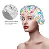 Yssammns Shower Caps, Colorful Otomi Print, Floral & Animal Pattern Double Layers Bath Hat for Women reusable shower cap for Hair Care view 4