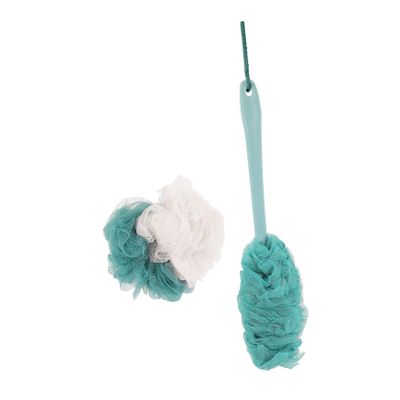 Outanaya 4pcs Handle Bath Scrubber Soft Exfoliating Body Puff Brushes for Relaxing Shower for Back Cleaning and Skin Massage