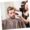 Outanaya 1pc Leopard Print Barber Cape Professional Hair Cutting Apron for Adults Slightly Static Stylish Hairstylist Gown for Salon Home Use view 2