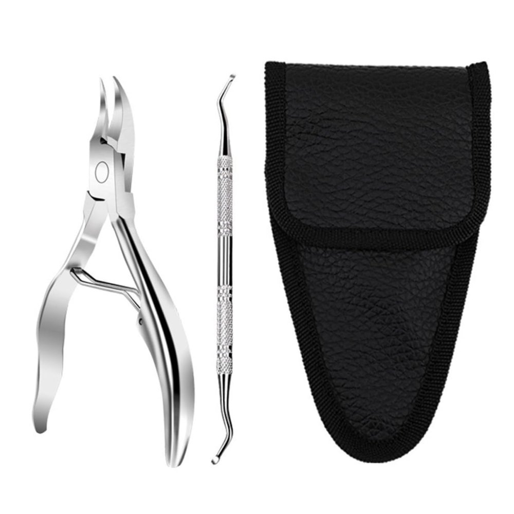 Healeved 1set Nail Clipper and Ingrown Toenail Tool Manicure Pedicure Kit for Home and Salon Use Rustproof Fingernail Cutter Protective Case