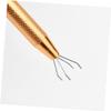 FRCOLOR Stainless Steel Prong Gripper Tool for Body Piercing Durable Bead Holder with Anti-skid Handle Precision Pickup for Jewelry Beads Gold Finish view 4