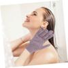 Healeved 2pair Exfoliating Bath Gloves Purple Five-finger Scrub Mitts for Body Care for Men and Women Easy to Clean and Use Soap Shower Gels view 3
