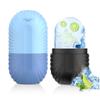 2pcs Ice Roller for Face and Eye, Silicone Ice Facial Roller Ice Holder, Face Ice Mold Skin Care, Face Icers Reusable Ice Cube Roller for Shrink Pores Anti Wrinkle Reduce Puffiness, Black Blue view 1