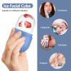 2pcs Ice Roller for Face and Eye, Silicone Ice Facial Roller Ice Holder, Face Ice Mold Skin Care, Face Icers Reusable Ice Cube Roller for Shrink Pores Anti Wrinkle Reduce Puffiness, Black Blue view 4