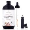 Aavaha Essence Organic Castor Oil  Cold-Pressed, Hexane-Free, 100% Pure & USDA Certified  Cold Pressed Oil for Hair, Skin, Eyelashes & Brows  16 oz Glass Bottle with Dropper + Mini Glass Roll-On view 1