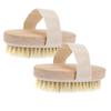 FRCOLOR 2pcs Boar Bristle Brush Bath Brush for Body Cellulite Reduction Handle view 1