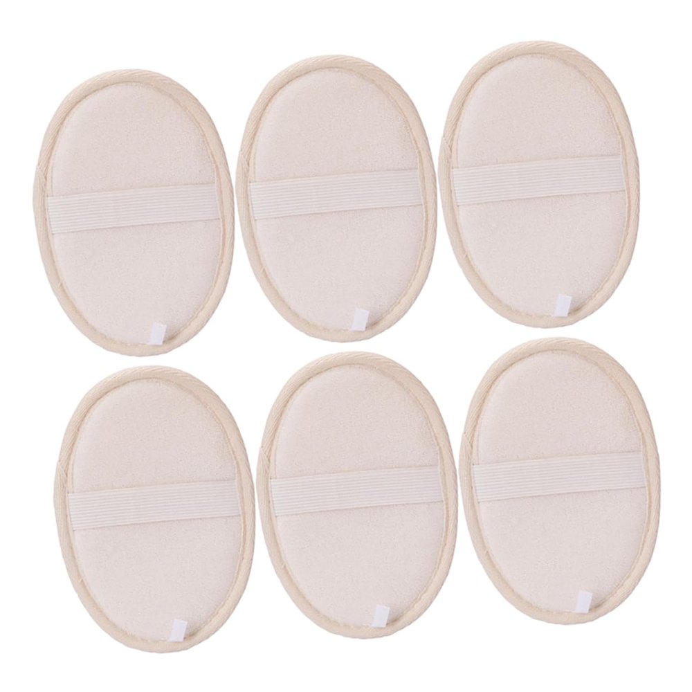 FRCOLOR 6pcs Natural Loofah Sponge Exfoliating Body Scrubber Beige Bath Towels for Gentle Cleansing and Skin Exfoliation for Smooth Skin Care