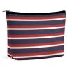 Makeup Bag for Women, Adorable Roomy Zipper Pouch Portable Organizer Cosmetic Bag Travel Storage Accessories (Red White Navy Blue Stripes Nautical Stripe) view 1