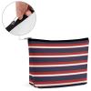 Makeup Bag for Women, Adorable Roomy Zipper Pouch Portable Organizer Cosmetic Bag Travel Storage Accessories (Red White Navy Blue Stripes Nautical Stripe) view 4