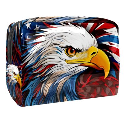 VTGHDEEQ Makeup Bag Small,Makeup Travel Bag,4th of July Independence Day Eagle,Makeup Organizer Bag