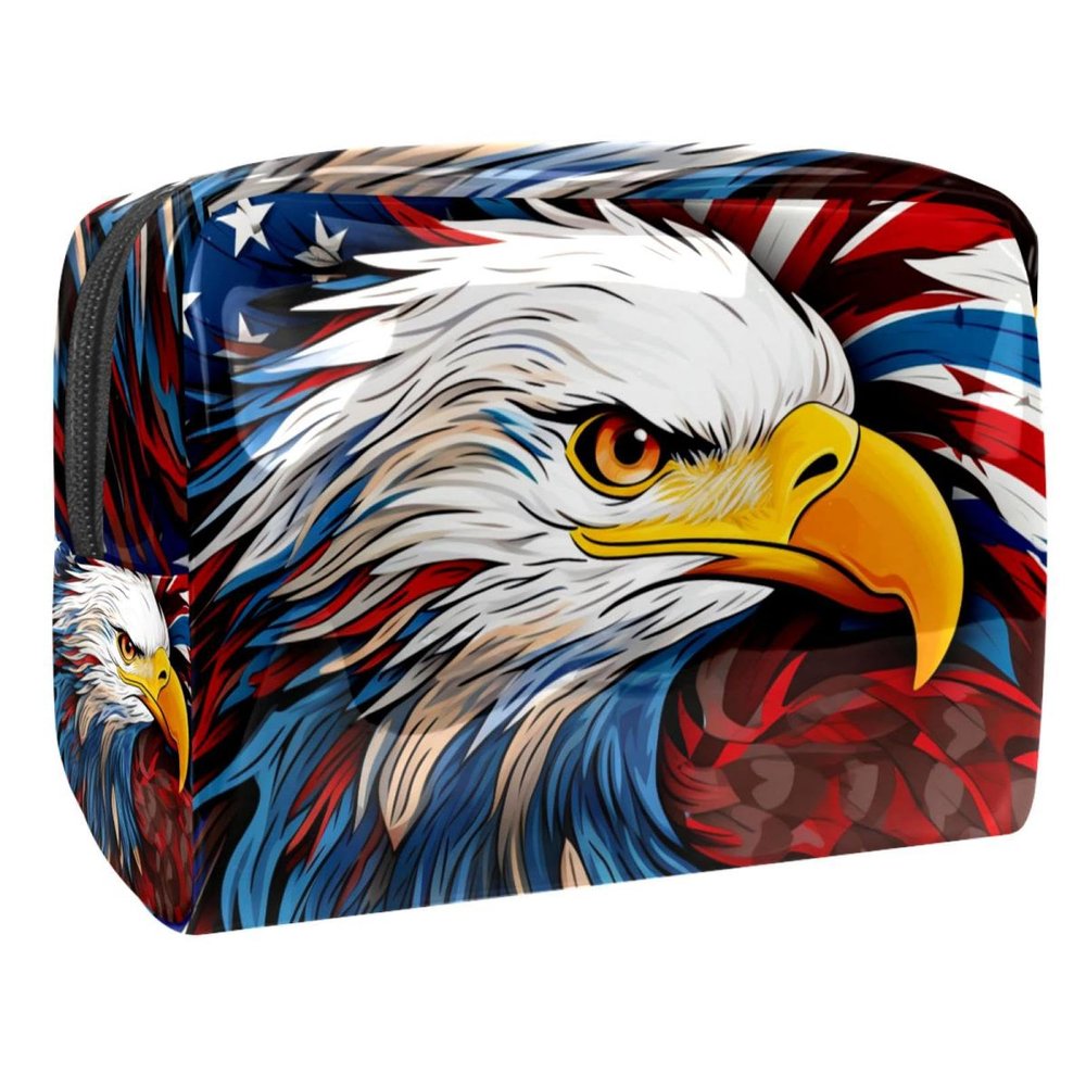 VTGHDEEQ Makeup Bag Small,Makeup Travel Bag,4th of July Independence Day Eagle,Makeup Organizer Bag