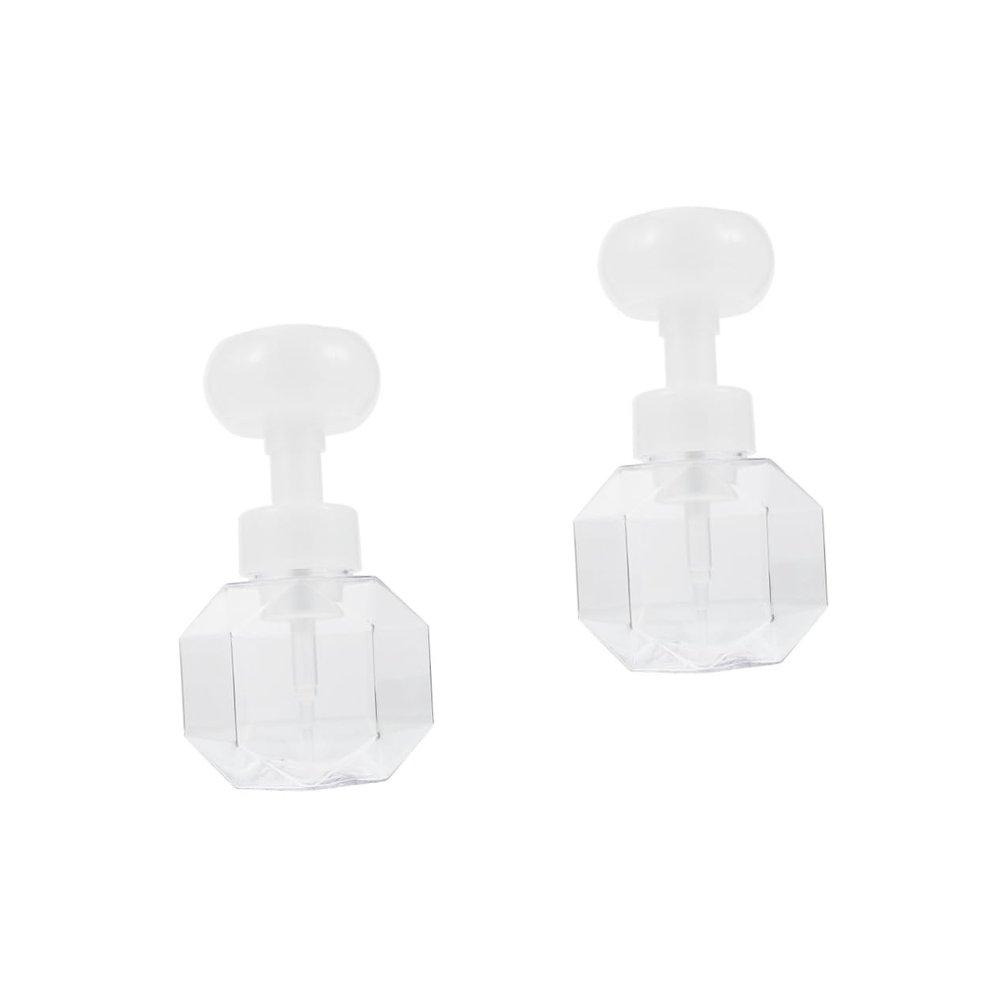 2pcs Flower Sparkling Bottle Plastic Flower Pots Foam Soap Dispenser Foaming Face Foam Soap Pump Bottle Clear Gel for Cups Top Pp Material Cosmetic Shampoo Bottle Travel