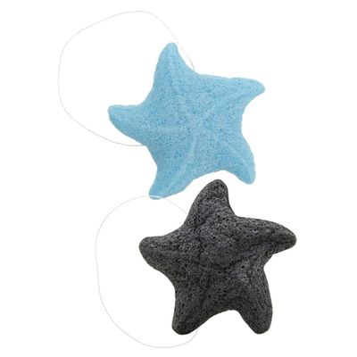 Beatifufu 2pcs Boy Girl Bath Sponges Soft Loofah Body Scrubber for Shower Face Cleansing Exfoliating Star Shape with Bamboo Colors Great for Boy Bath