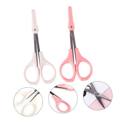Gogogmee 2pcs High Precision Eyebrow Scissors Eyelash Trimmer for Brow Ingrown Hair Treatment Beauty Tool Portable