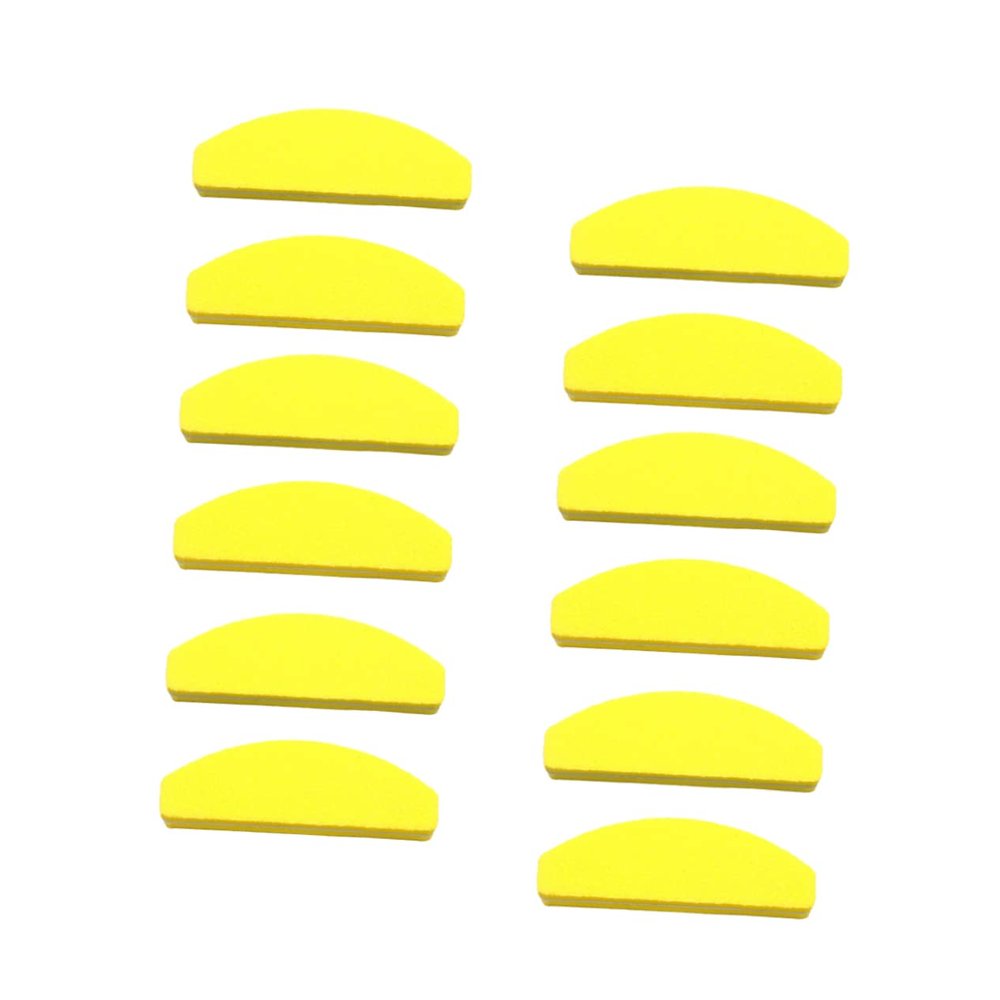 Healeved 20pcs Mini Half-Moon Shaped Sponge Nail Files Double-Sided Nail Polishing Strips for Accurate Grinding and Polishing for Home and Salon Use Yellow Color