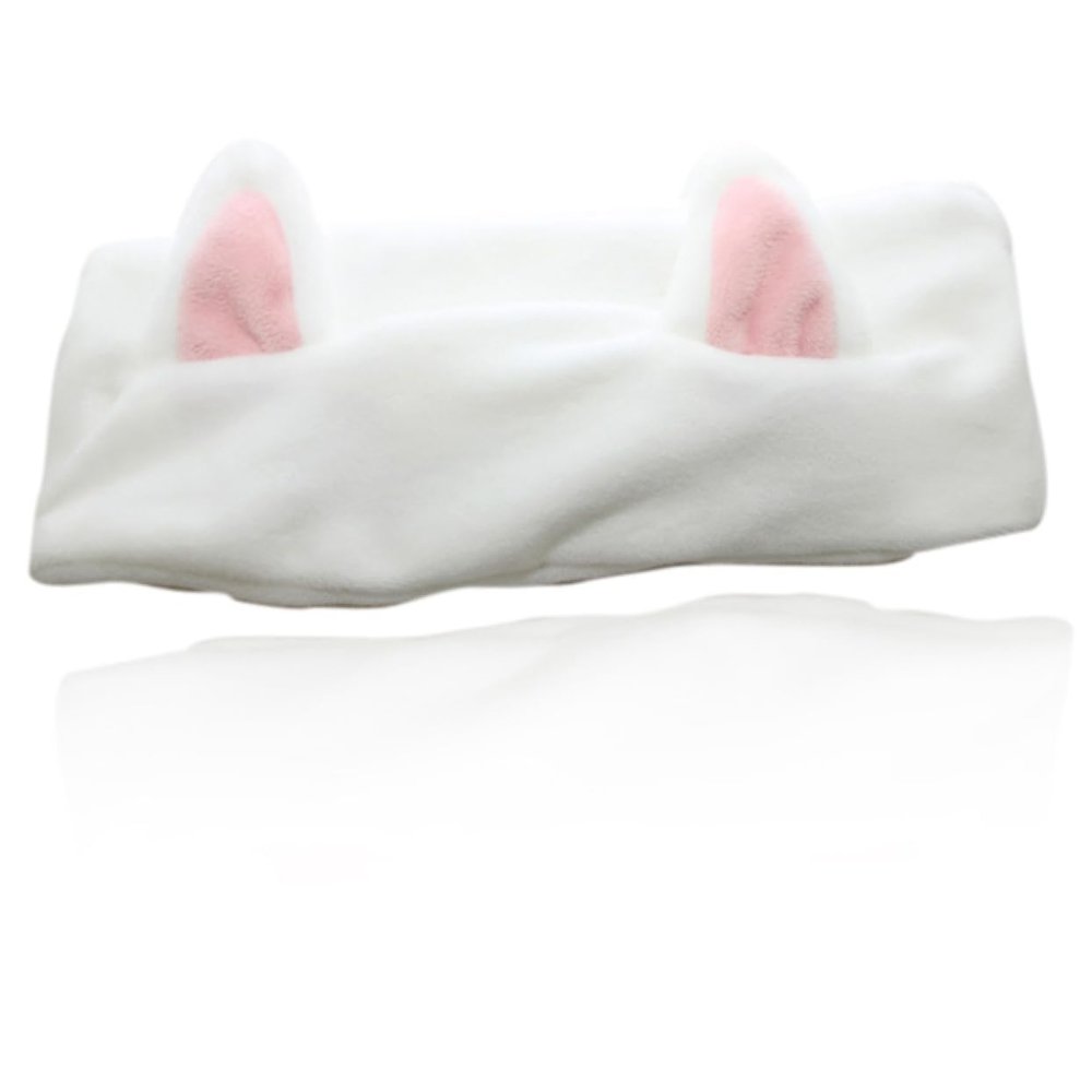 Beatifufu 5pcs Cat Ear Hairbands for Women Wash Face Makeup Accessories White Black Grey and Rose Red Lightweight Design for Spa and Bath Use