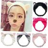 Beatifufu 5pcs Cat Ear Hairbands for Women Wash Face Makeup Accessories White Black Grey and Rose Red Lightweight Design for Spa and Bath Use view 3