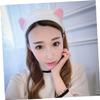 Beatifufu 5pcs Cat Ear Hairbands for Women Wash Face Makeup Accessories White Black Grey and Rose Red Lightweight Design for Spa and Bath Use view 4