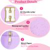 Letoileite Personalized Preppy Patch Makeup Bag Waterproof PU Leather Travel Toiletry Bag with ZipperCosmetic Bag Women Friend Birthday Christmas Gifts view 2