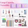 Letoileite Personalized Preppy Patch Makeup Bag Waterproof PU Leather Travel Toiletry Bag with ZipperCosmetic Bag Women Friend Birthday Christmas Gifts view 4
