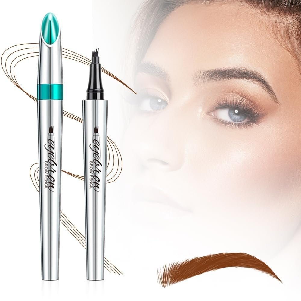 2024 New Magic Eyebrow Pencil, 3D Waterproof Microblading Eyebrow Pen4 Tipped Precise Brow Pen Fine Stroke Microblading Eyebrow Pencil Creates Natural