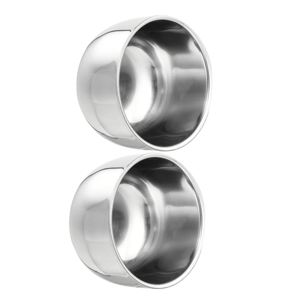 Outanaya 2pcs Practical Stainless Steel Shaving Bowl Shave Mug for Men's Bubble Soap