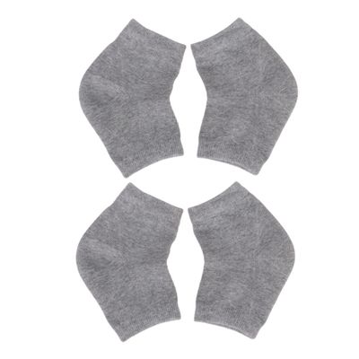 Healeved 2pairs Anti-Crack Gel Heel Socks for Moisturizing Exfoliating Breathable Ankle Protectors for Men Women Grey