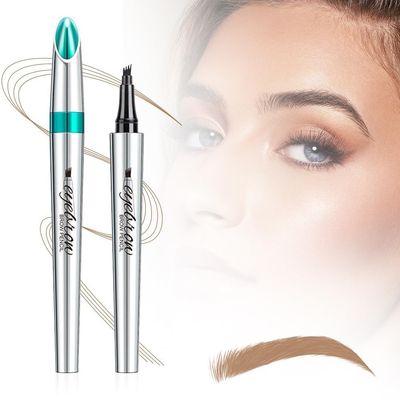 2024 New Magic Eyebrow Pencil, 3D Waterproof Microblading Eyebrow Pen4 Tipped Precise Brow Pen Fine Stroke Microblading Eyebrow Pencil Creates Natural