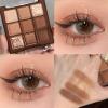 9 Colors Brown Eyeshadow Palette, Matte Shimmer Glitter Eye Shadow Palette Makeup, Nude Naked Neutral Eyeshadow Palette, Dark High Pigment Long Lasting Waterproof Eyeshadow Makeup Pallet, Bronze Color view 2