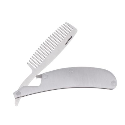 Outanaya 1pc Stainless Steel Beard Comb Portable Mini Hair Styling Tool for and Easy to Use for Travel and Daily Grooming
