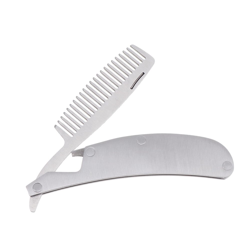 Outanaya 1pc Stainless Steel Beard Comb Portable Mini Hair Styling Tool for and Easy to Use for Travel and Daily Grooming